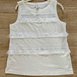 Liz Claiborne- White Fringe Tank Top (NWT)